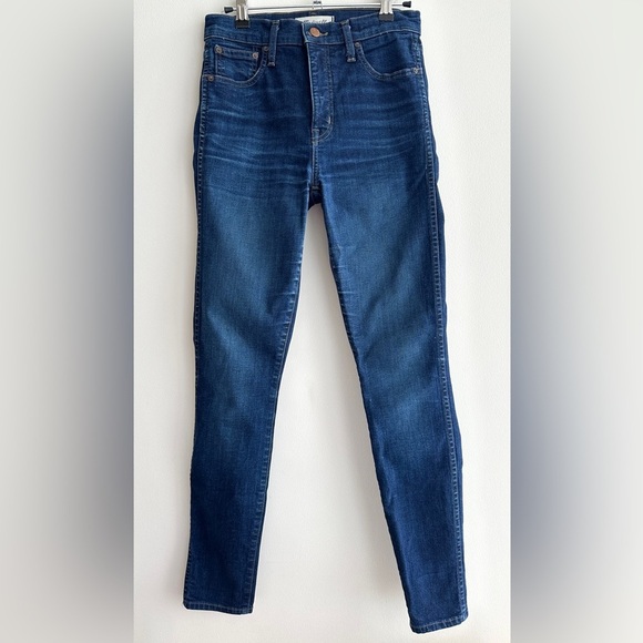Madewell 10” High-Rise Dark Wash Denim Skinny Jeans, Size 26 - Picture 1 of 16